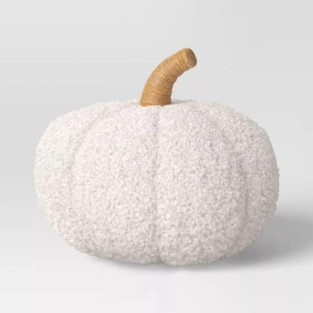 Teddy‎ Boucle Shaped Pumpkin Throw Pillow Almond - Threshold - Target Fall 2024